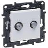 Legrand Kištukinis lizdas Legrand Niloe Step 863176 TV tipas F dviguba galutinė balta žvaigždė
