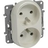 Legrand 764662 Niloe - Lizdas 2 x 2P Z keliems rėmams - be dangčių, varžtų gnybtų - Kremas 764662