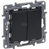 Legrand Niloe Selection dvigubas laiptų jungiklis 10AX antracitas 762202