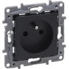 Legrand Niloe Selection Socket 2p+su 16A 250V (su sklende, varžtiniais gnybtais) antracitas 762227
