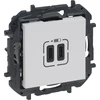 Legrand Niloe Step Lizdas dvigubas USB 2xUSB c, 3a - spalva balta 863139B