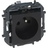 Legrand „Niloe Step“ lizdas 2p+su, automatiniai spaustukai, su sklende, juodos spalvos 863533B