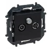 Legrand Niloe Step TV-R-SAT galinė lizdas, 10 dB - juodos spalvos 863579B