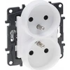 Legrand 863134 Niloe Step Lizdas maitinimo blokas dvigubas 2x2P+Z keliems rėmams, varžtiniai gnybtai, su kontaktine sklende balta 863134
