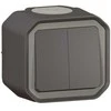 Legrand NAUJAS PLEXO 55 Dvigubas jungiklis/dvigubas mygtukas IP55 n/t 10AX antracito spalvos 069775L