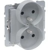 Legrand SUNO Dvivietis lizdas 2x2P + su balta 16A 250V automatinis terminalai su diafragma 721390