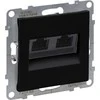 Legrand SUNO PC lizdas dvivietis RJ45 Cat 6 UTP juoda 721453