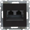 Legrand SUNO PC lizdas dvivietis RJ45 Cat 6 UTP juoda 721453