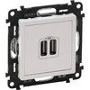 Legrand VĖLESNI VEIKSMAI Įkroviklis su lizdu 2xUSB balta (753112)
