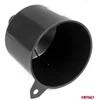 Juodas plastikinis universalus ovalus piltuvėlis kurui, skystam vandeniui, 12 cm amio-04043