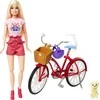 Barbie Mattel Rožinis pasas Barbės lėlė ant dviračio su šuniuku (HWJ00)