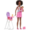 Mattel Barbie Babysitter Skipper lėlės rinkinys su kūdikiu ir maitinimo kėdute