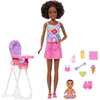 Mattel Barbie Babysitter Skipper lėlės rinkinys su kūdikiu ir maitinimo kėdute