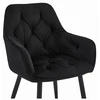 Leobert Chair JORK - juoda aksominė / juoda kojelė x 1