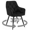 Leobert Chair JORK360 - juoda aksominė / juoda kojelė x 1