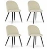 Leobert Kėdė BELLO su aksominiu apmušalu, smėlinė, 4 vnt.