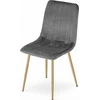 Leobert LAVA kėdė - tamsiai pilkas aksomas / medžio spalvos kojos x 1