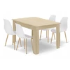Lauko baldų komplektas Leobert Stalo ir 4 kėdžių komplektas , ąžuolo Sonoma ir baltas, 120 × 80 × 75 cm