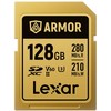 Atminties kortelė Lexar 128GB SDXC ARMOR Gold UHS-II U3, nerūdijančio plieno, IP68 (280/210 MB/s)