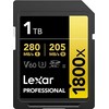 Lexar Profesionali 1800x SDXC 1 TB 10 klasės UHS-II/U3 V60 atminties kortelė (LSD1800001T-BNNNG)