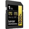 Lexar Profesionali 1800x SDXC 1 TB 10 klasės UHS-II/U3 V60 atminties kortelė (LSD1800001T-BNNNG)