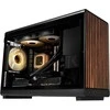 Lian Li DAN kompiuterio korpusass A3-mATX Wood Edition PC-kompiuterio korpusas, Tempered Glass, Micro-ATX – Walnuss, juodos spalvos