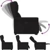 Fotelis Atsistojantis atlošiamas krėslas, juodos spalvos, audinys