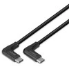 USB Kabelis - LINDY USB 3.2 Type C Laidas, M/M, 10Gbps, 60W PD, 2 x 90° kampas, 1.5 m, Juodas