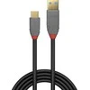 USB Laidas - LINDY Anthra Line USB 3.2 Type A į C Laidas, M/M, 10Gbps, 2 m, Juodas