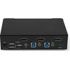 KVM Jungiklis - LINDY 2 Prievadų DisplayPort 1.4, USB 3.0 ir Garso KVM Jungiklis, 7680x4320@60Hz, Juodas