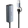 Tinklo Adapteris - LINDY USB 3.2 Gen 1 į 5G Ethernet Konverteris, 5Gbps, USB tipo A/C, Pilkas