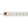 Ilgiklis - LINDY 6 Schuko Lizdų Prailgintuvas su Jungikliu, 1.4 m, Baltas