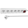 Ilgiklis - LINDY 6 Schuko Lizdų Prailgintuvas su Jungikliu, 1.4 m, Baltas