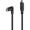 USB Kabelis - LINDY USB 3.2 Type C Laidas, M/M, 90° Dešinysis Kampas, 10Gbps, 60W PD, 1.5 m, Juodas