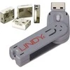 USB Priedas - LINDY USB A Prievado Blokatorius 4 vnt., Raktas, Baltas