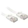 Tinklo Kabelis - LINDY Cat.6A U/FTP Plokščias Tinklo Kabelis, RJ45, M/M, 500MHz, 32AWG, 1 m, Baltas