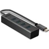 USB Hub - LINDY 4 Portų USB 3.2 Gen 1 Type C Hub, 5 Gbps, Duomenų Perdavimui, 30 cm Kabelis, Juodas