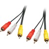 Garso Ir Vaizdo Kabelis - Lindy 3xRCA Kompozitinis Vaizdo Ir Stereo Garso 2 M Paauksuotas