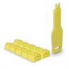 Lindy Tinklo Priedas - RJ45 Prievado Blokatorius 10vnt + 1 Raktas ABS Geltonas