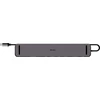 USB C Dokavimo Stotis - LINDY Plugable DST-Mini XT 810 8K/4K60, 100W PD, USB 3.2, Gigabit Ethernet, Pilka