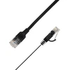 LinkIT Płaski kabelis sieciowy RJ-45, Cat.6a, U/UTP, PVC, juoda, 4.5 m (UTP-FL6A-00450-BLK)