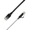 LinkIT Flat U/UTP Cat6A Juoda 1,5 m AWG 34/7, PVC, 1x4mm