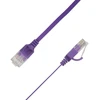 LinkIT Płaski kabelis sieciowy RJ-45, Cat.6a, U/UTP, PVC, violetinė, 0.2 m (UTP-FL6A-00020-PU)