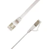 LinkIT Plokščias tinklo kabelis RJ-45, Cat.6a, U/FTP, PVC, balta, 3,5 m (STP-FL6A-00350-WH)