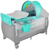 Kelioninė lovytė-maniežas su vystymo stalu iki 15 kg Lionelo Sven Plus Turquoise/Pilkas