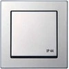 Liregus Kištukinis lizdas su įžeminimu ir dangteliu EPSILON, metalo spalvos (be rėmelio)