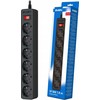 SVEN SF-06E viršįtampių apsaugos juosta 1,8 m, (6 lizdai) juoda