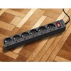 SVEN SF-06E viršįtampių apsaugos juosta 1,8 m, (6 lizdai) juoda
