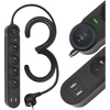 ART FU815 4 gniazda-10A-2USB A+C-2.6A-juoda-3m-3x1,0mm2