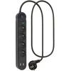 ART FU810 4 gniazda-10A-2USB A+C-2.6A-juoda-1,5m-3x1,0mm2